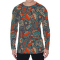 Retro Vintage Bohemian Floral Print Men's Long Sleeve T-Shirt