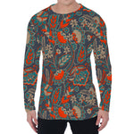 Retro Vintage Bohemian Floral Print Men's Long Sleeve T-Shirt