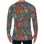 Retro Vintage Bohemian Floral Print Men's Long Sleeve T-Shirt