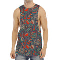 Retro Vintage Bohemian Floral Print Men's Muscle Tank Top