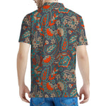 Retro Vintage Bohemian Floral Print Men's Polo Shirt