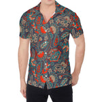 Retro Vintage Bohemian Floral Print Men's Shirt