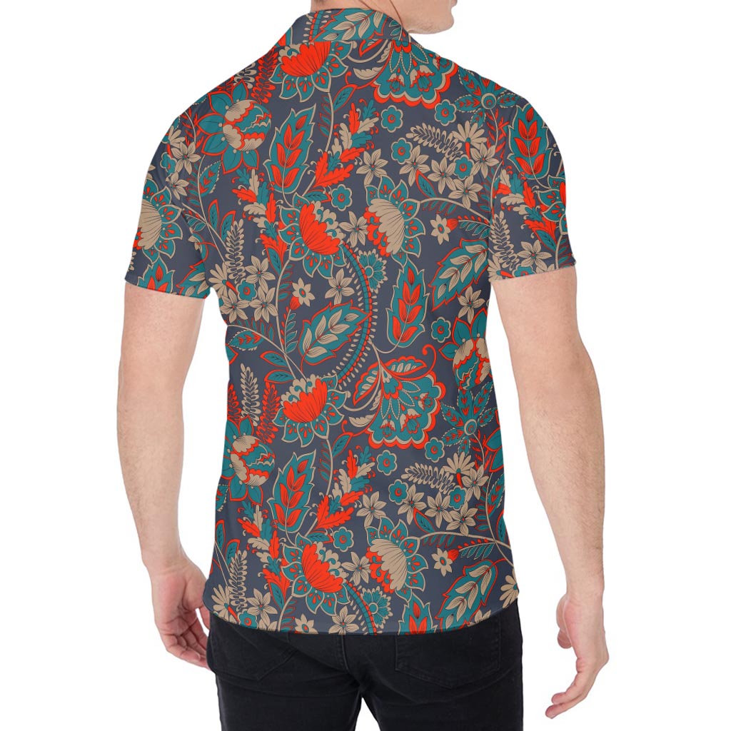 Retro Vintage Bohemian Floral Print Men's Shirt
