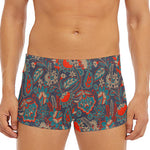 Retro Vintage Bohemian Floral Print Men's Short Boxer Briefs