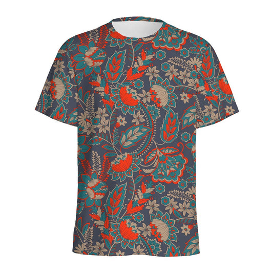 Retro Vintage Bohemian Floral Print Men's Sports T-Shirt