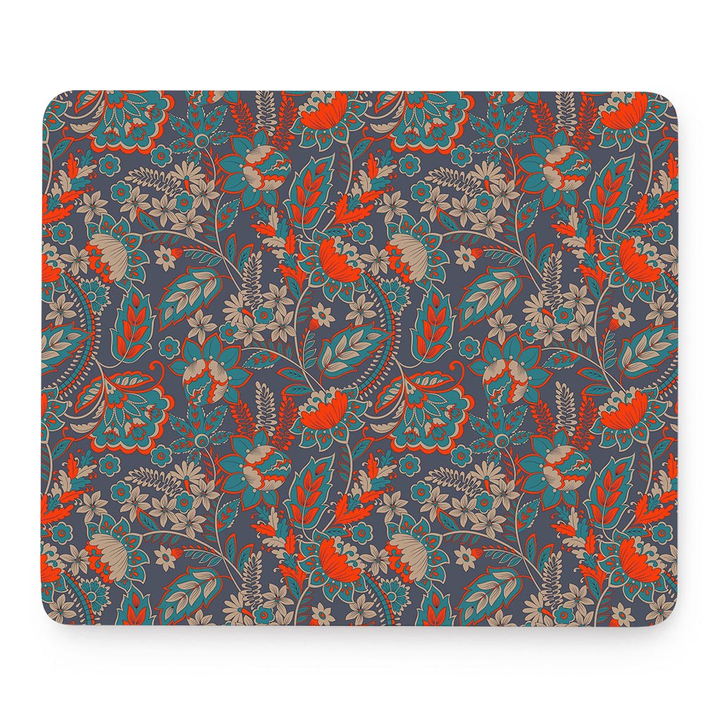 Retro Vintage Bohemian Floral Print Mouse Pad
