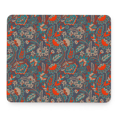 Retro Vintage Bohemian Floral Print Mouse Pad