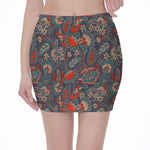 Retro Vintage Bohemian Floral Print Pencil Mini Skirt