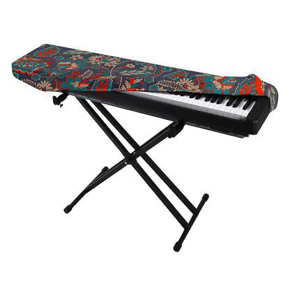 Retro Vintage Bohemian Floral Print Piano Keyboard Cover