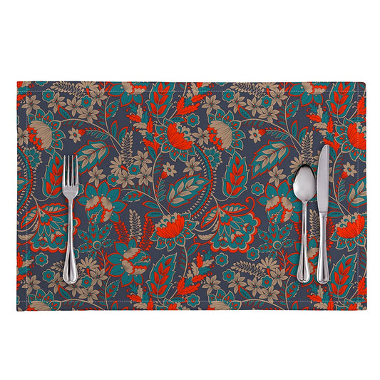 Retro Vintage Bohemian Floral Print Placemat