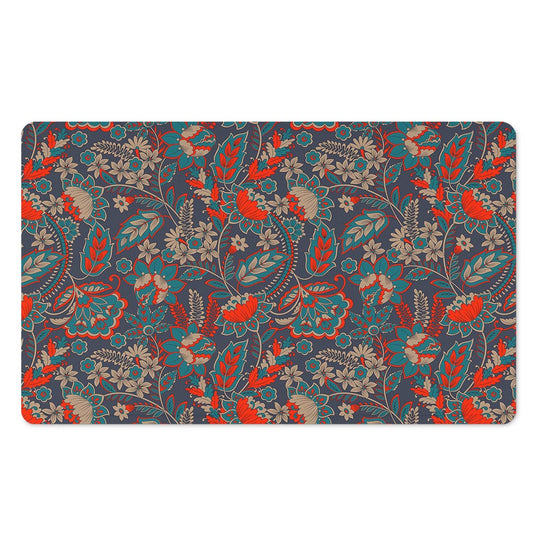 Retro Vintage Bohemian Floral Print Polyester Doormat