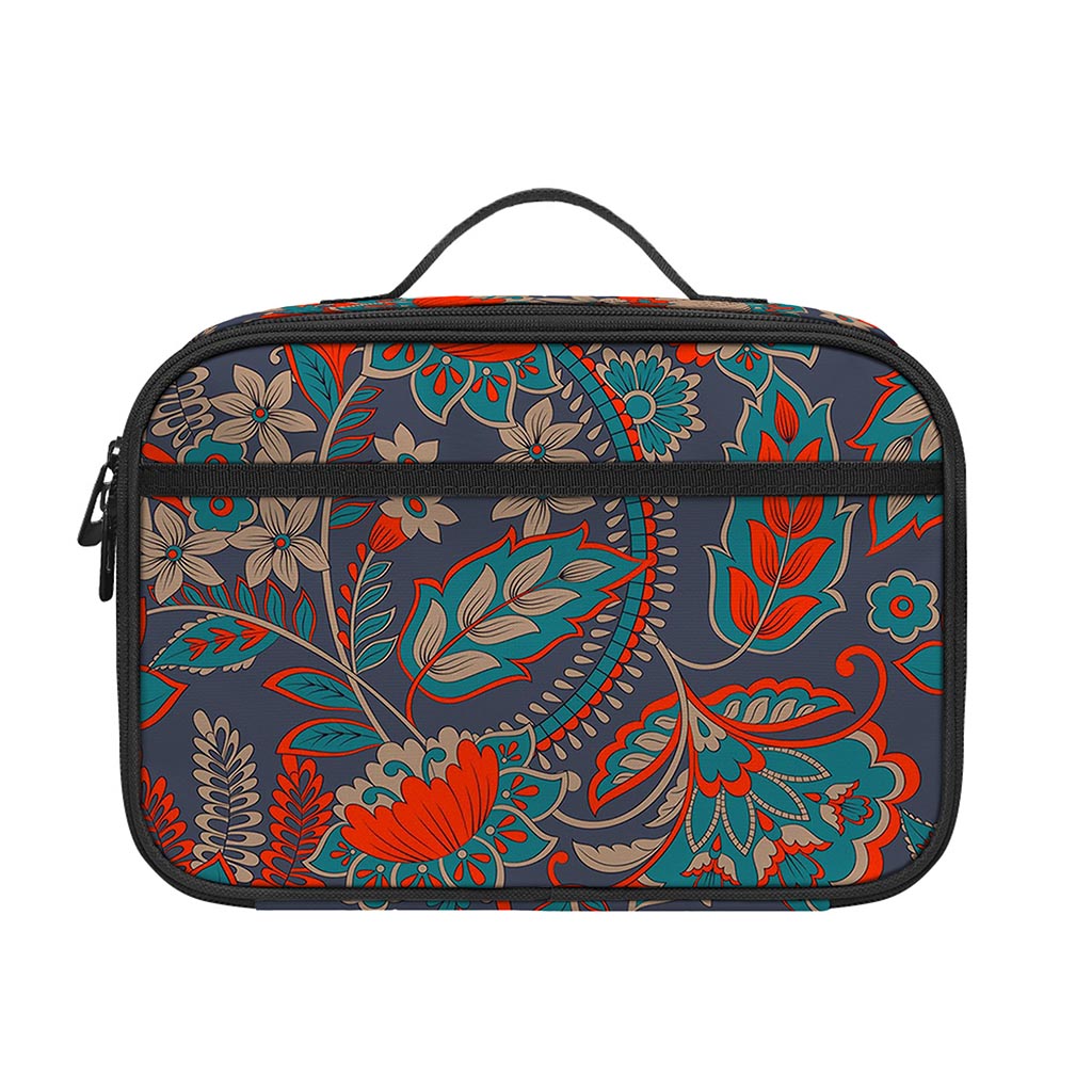 Retro Vintage Bohemian Floral Print Portable Lunch Bag