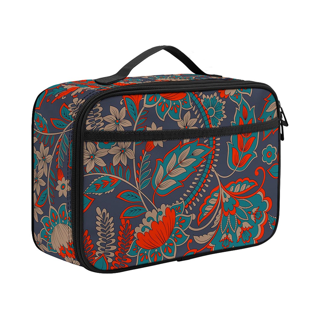 Retro Vintage Bohemian Floral Print Portable Lunch Bag