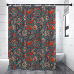 Retro Vintage Bohemian Floral Print Premium Shower Curtain