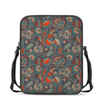 Retro Vintage Bohemian Floral Print Rectangular Crossbody Bag