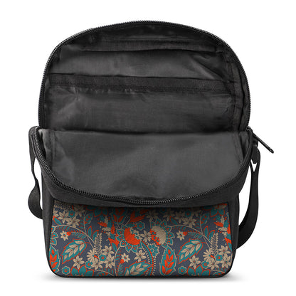 Retro Vintage Bohemian Floral Print Rectangular Crossbody Bag