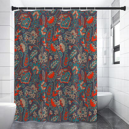 Retro Vintage Bohemian Floral Print Shower Curtain