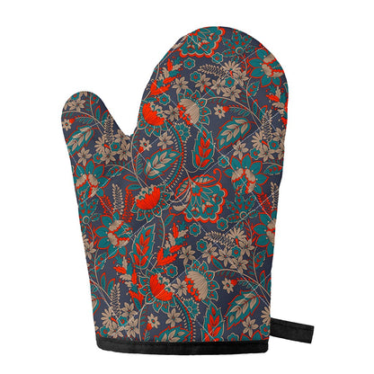 Retro Vintage Bohemian Floral Print Single Oven Mitt