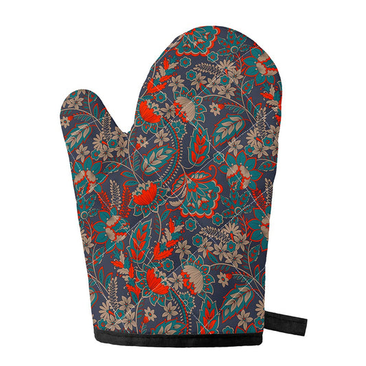 Retro Vintage Bohemian Floral Print Single Oven Mitt