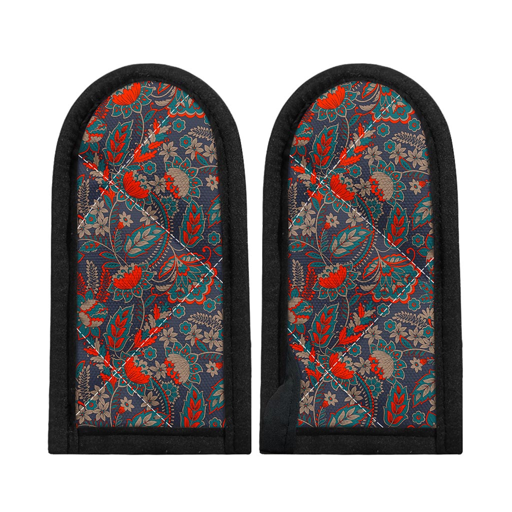 Retro Vintage Bohemian Floral Print Skillet Handle Cover