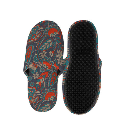 Retro Vintage Bohemian Floral Print Slippers