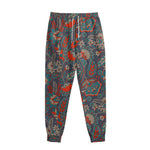 Retro Vintage Bohemian Floral Print Sweatpants