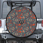 Retro Vintage Bohemian Floral Print Tire Cover With Camera Hole