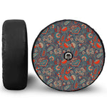 Retro Vintage Bohemian Floral Print Tire Cover With Camera Hole