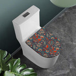 Retro Vintage Bohemian Floral Print Toilet Lid Cover