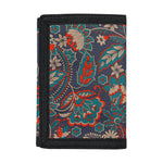 Retro Vintage Bohemian Floral Print Trifold Wallet