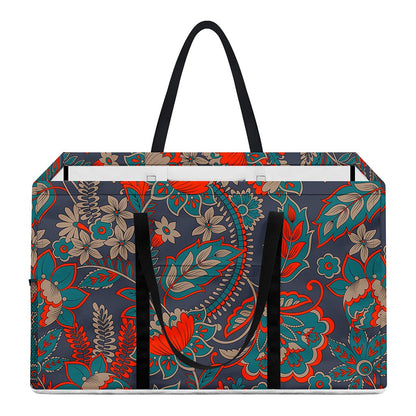 Retro Vintage Bohemian Floral Print Utility Tote Bag