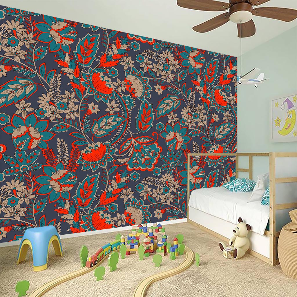 Retro Vintage Bohemian Floral Print Wall Sticker