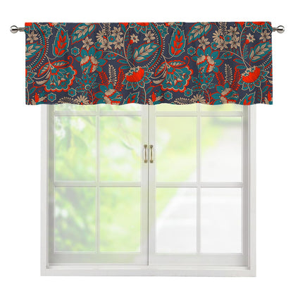 Retro Vintage Bohemian Floral Print Window Valance