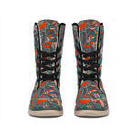 Retro Vintage Bohemian Floral Print Winter Boots