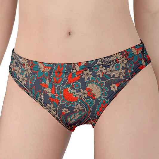 Retro Vintage Bohemian Floral Print Women's Panties