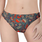 Retro Vintage Bohemian Floral Print Women's Thong