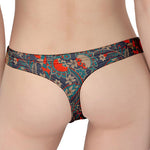 Retro Vintage Bohemian Floral Print Women's Thong