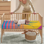 Retrowave Sunset Palm Tree Print Baby Crib Sheet