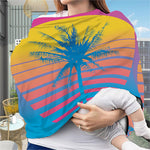 Retrowave Sunset Palm Tree Print Baby Seat Cover