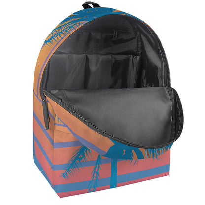 Retrowave Sunset Palm Tree Print Backpack