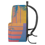 Retrowave Sunset Palm Tree Print Backpack