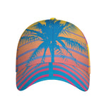 Retrowave Sunset Palm Tree Print Baseball Cap