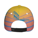 Retrowave Sunset Palm Tree Print Baseball Cap