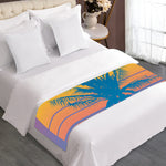Retrowave Sunset Palm Tree Print Bed Runner
