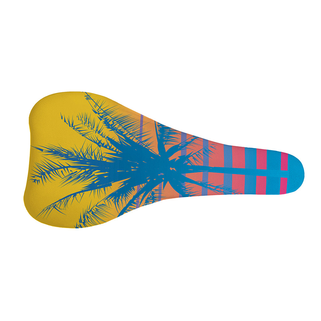 Retrowave Sunset Palm Tree Print Bicycle Seat Cover