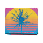 Retrowave Sunset Palm Tree Print Bifold Wallet