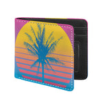 Retrowave Sunset Palm Tree Print Bifold Wallet