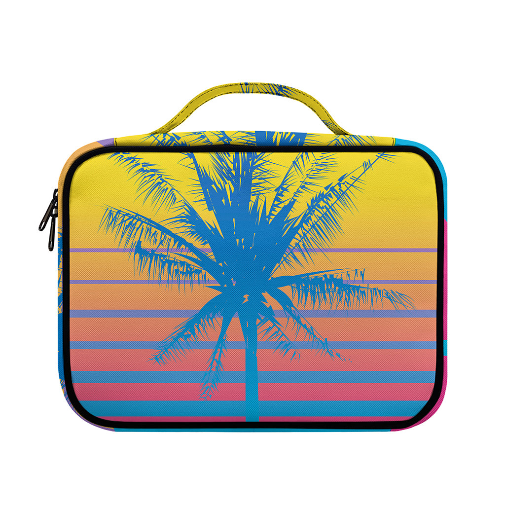 Retrowave Sunset Palm Tree Print Briefcase Bible Bag