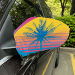 Retrowave Sunset Palm Tree Print Car Side Mirror Covers