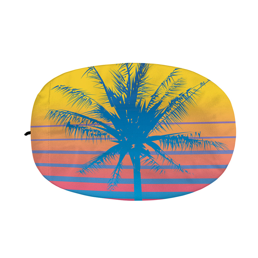 Retrowave Sunset Palm Tree Print Car Side Mirror Covers
